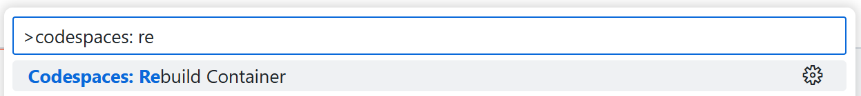 Codespaces rebuild container selection