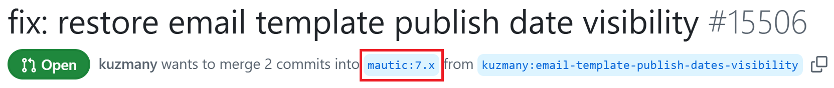 Highlight of a PR base branch at GitHub